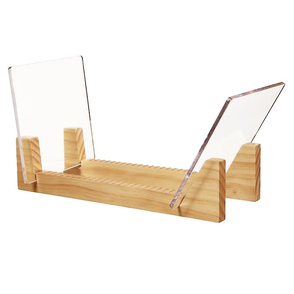 Modern Vinyl Record Holder with Acrylic Ends Display Stacks Up To 10 Record khaki
