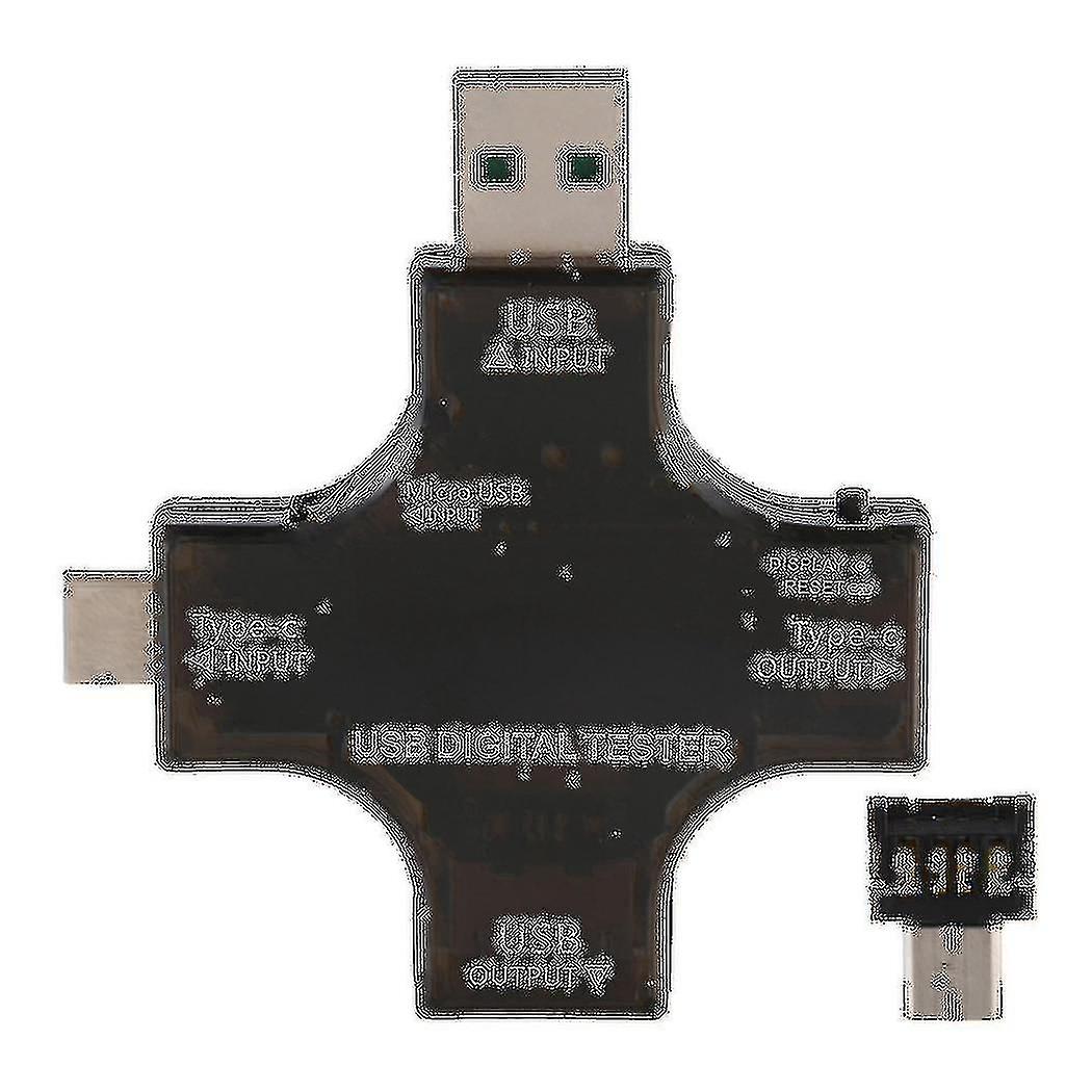 2 في 1 نوع C USB اختبار شاشة ملونة LCD الرقمية المتعدد، USB C الجهد الحالي الفولتميتر أمبير