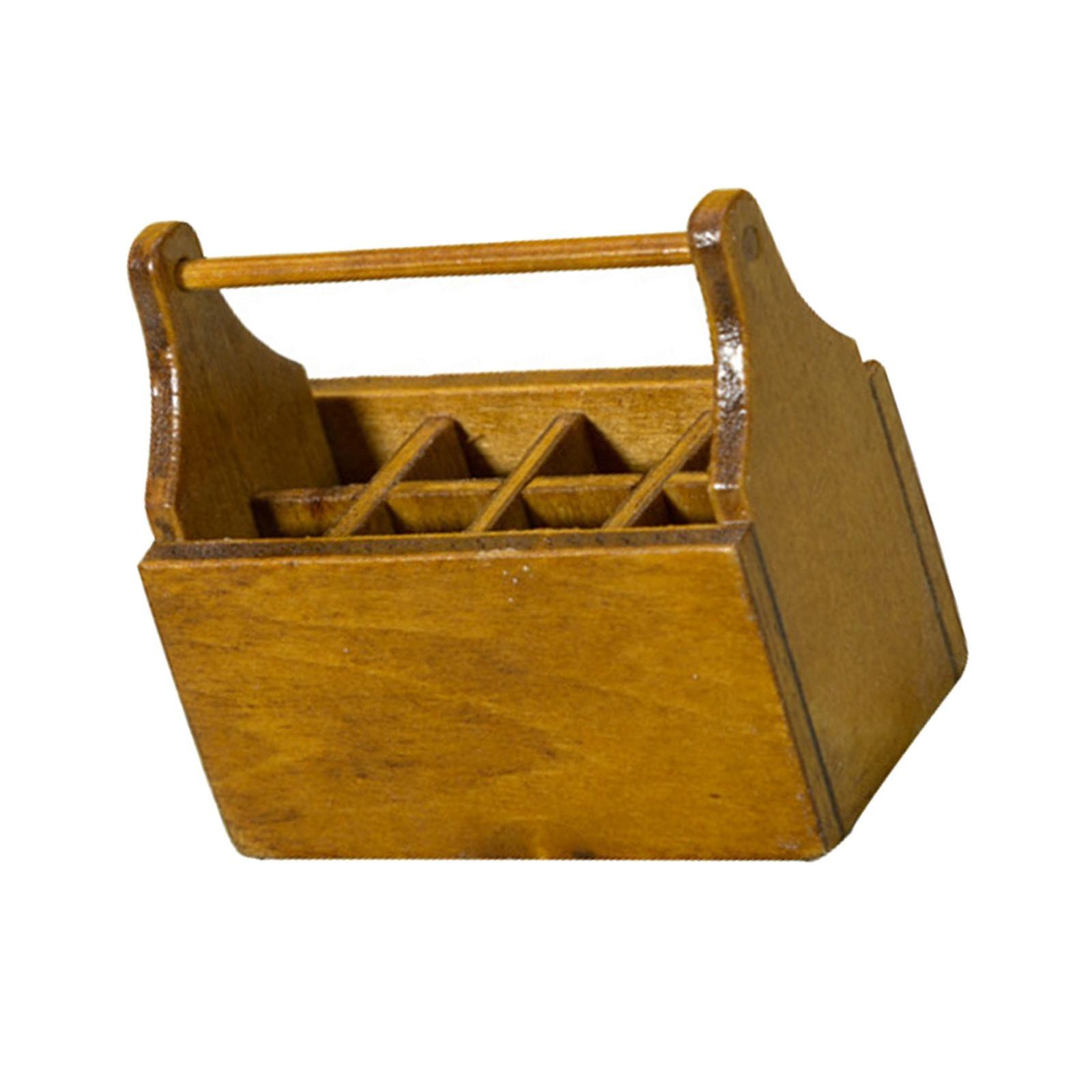 Simulation Dollhouse Tool Box Dollhouse Decor Accessory 1:12 Scale for Boys Brown