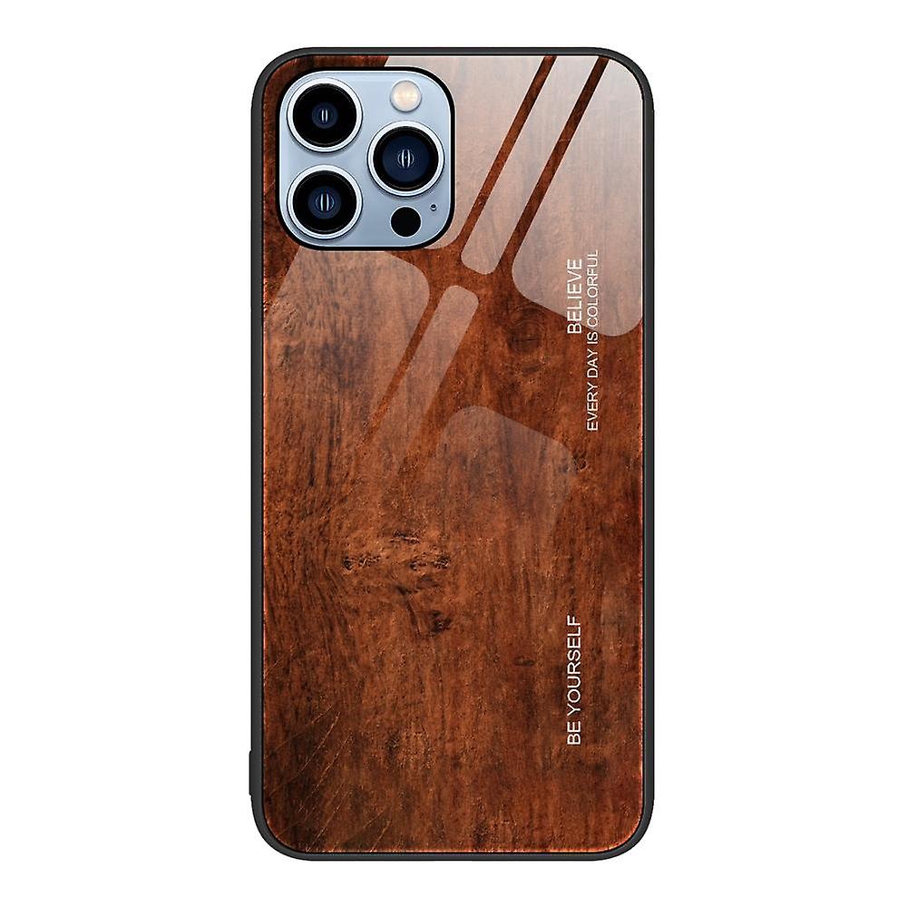 Wood Grain Glass Case For iPhone 15 Pro