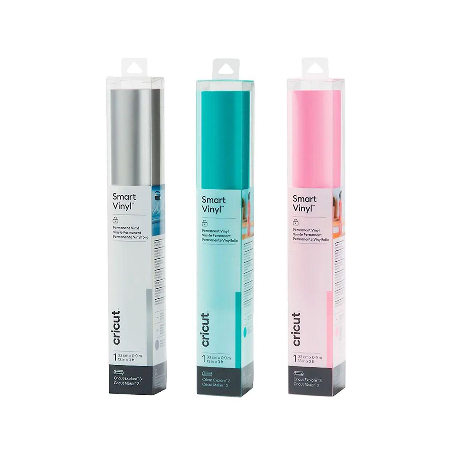 3 permanent vinyls 91 x 33 cm - Aqua, silver, light pink