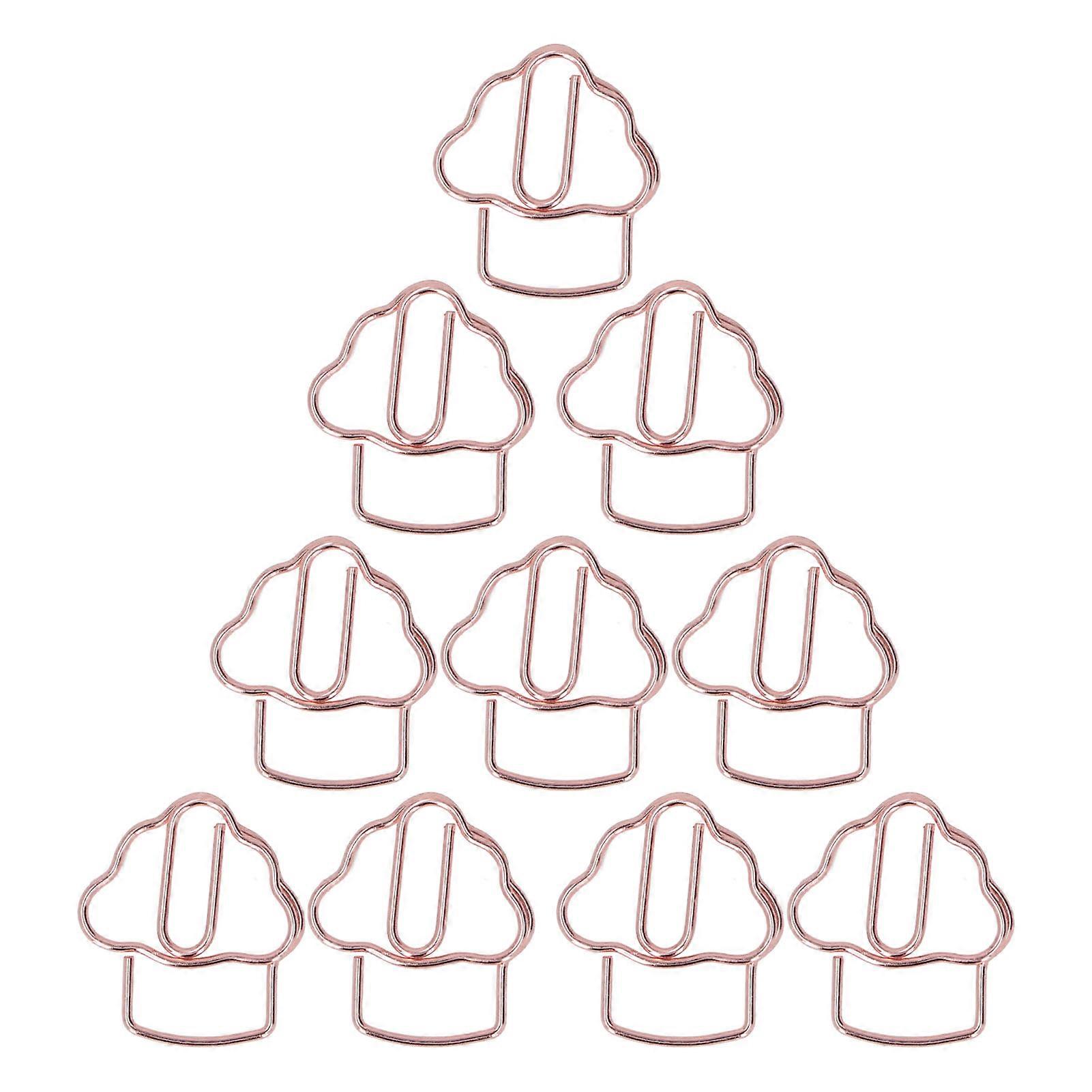 50 Pcs Paper Clips Rose Gold Ice Cream Shape Rustproof Electroplating Mini Metal Paper Clips for File Classification