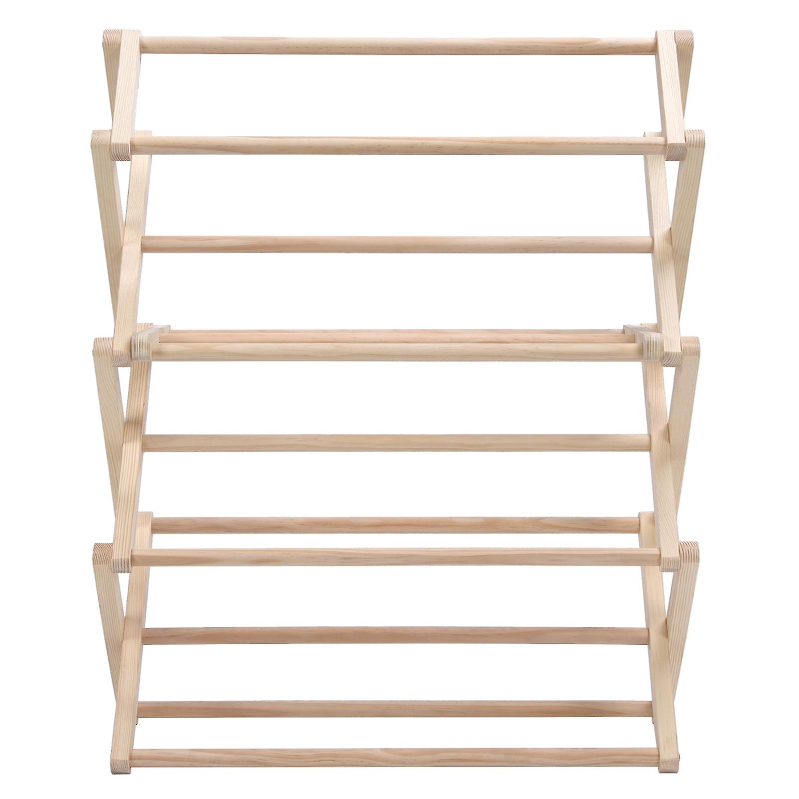Træ foldbart tørrestativ til børneværelse (stort)