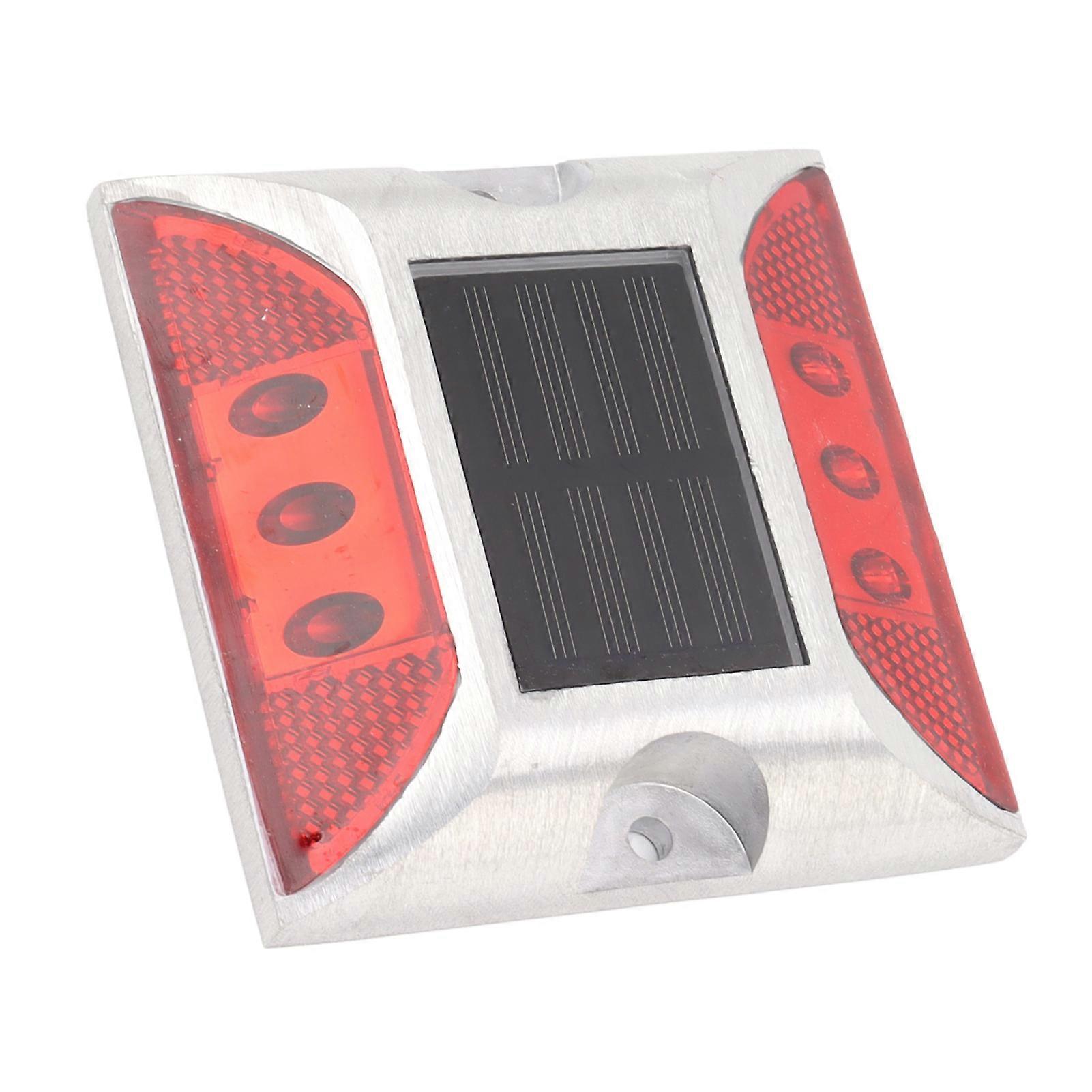 Solar Deck Light 6LED Solar Powered Driveway Light Highway Double Sided Reflective Lamp Red 