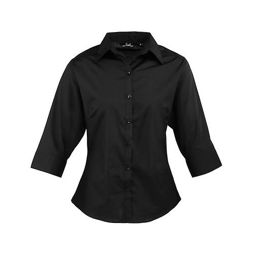 Premier Dames/Dames Poplin 3/4 Mouwen Overhemd