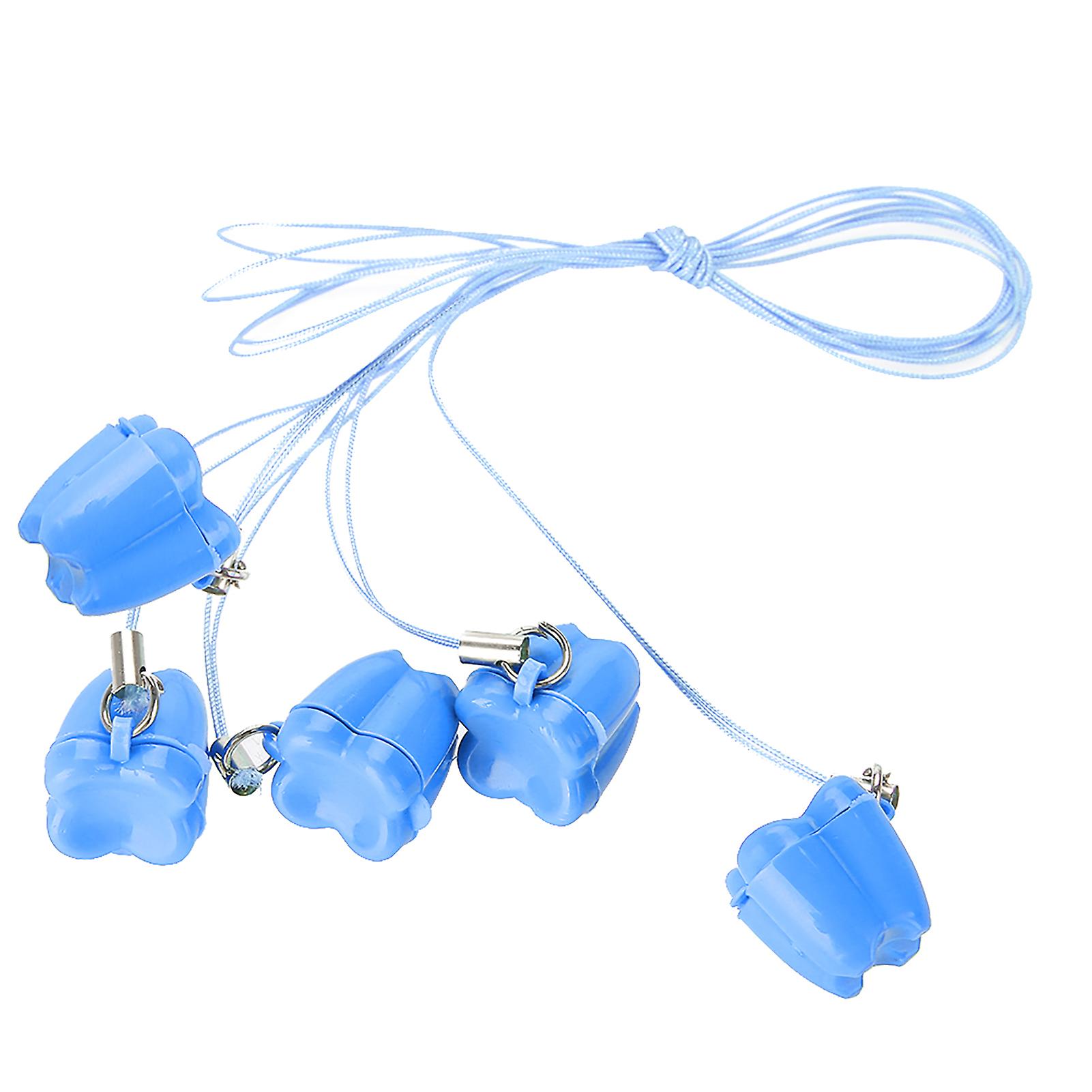 5pcs Plastic Baby Milk Tooth Storage Box with Rope Tooth Saver Necklaces Blue