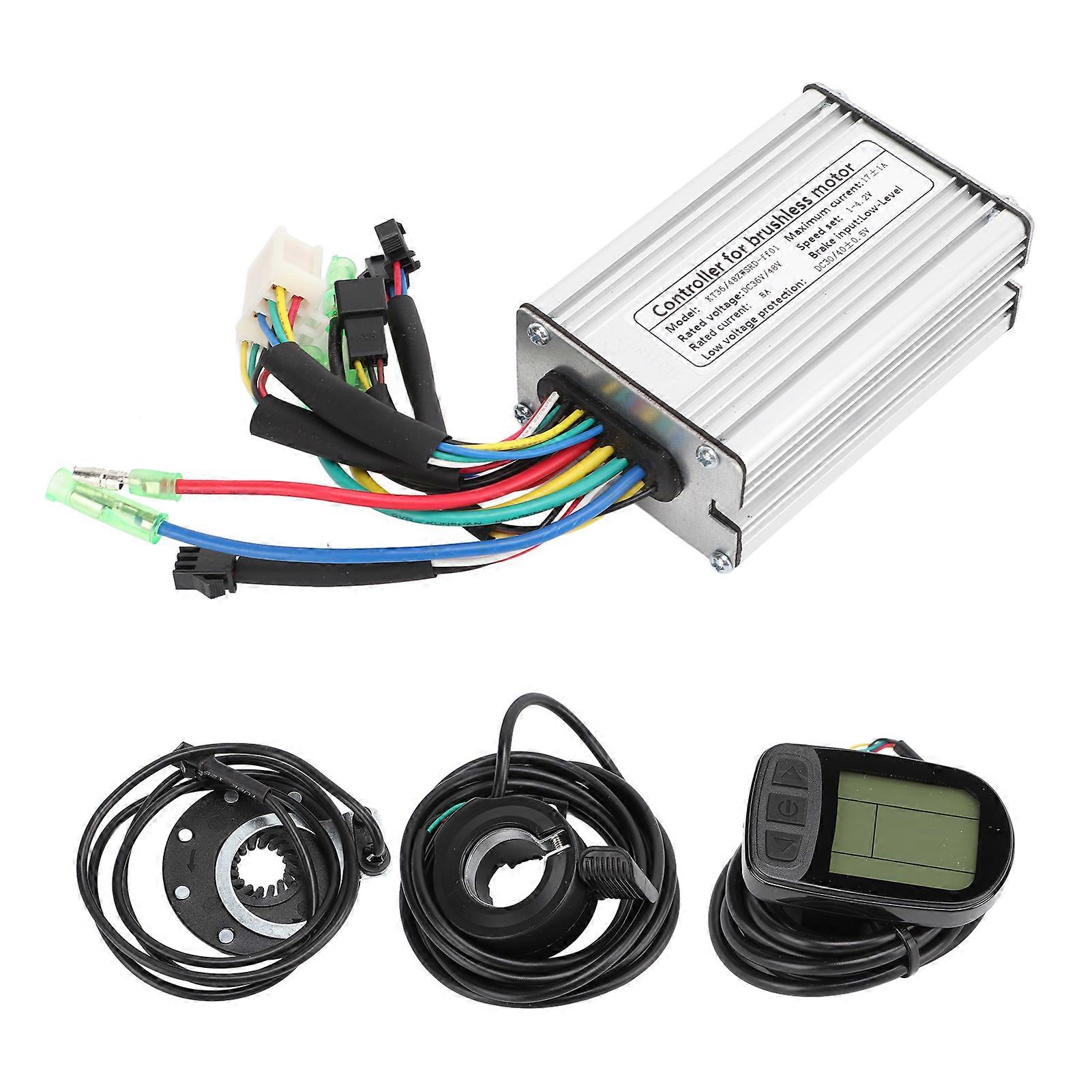 36V/48V 350W Electric Motor Controller Kit 17A Brushless Motor Controller with KT LCD5 Display Panel Sensor Throttle for Electric Bike