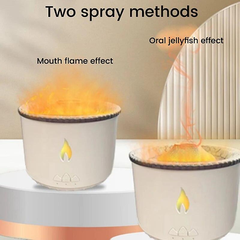 Umidificatore a fiamma 3D Diffusore di olio aromatico Umidificatore da 350 ml per la fragranza dell'ufficio del soggiorno Lenire il sonno Atomizzare ~ 25976