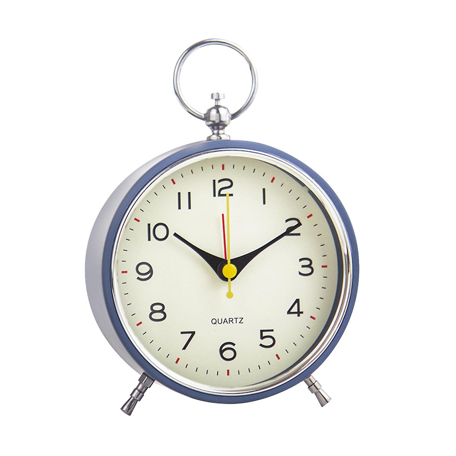 Silent Alarm Clock with Light Non Ticking Decorative Desk Table Clock Bedside Wake up Clock Bed Shaker for Study Room Bedside