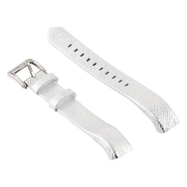 Glossy leather watch strap for Smartwatch Fitbit Alta white