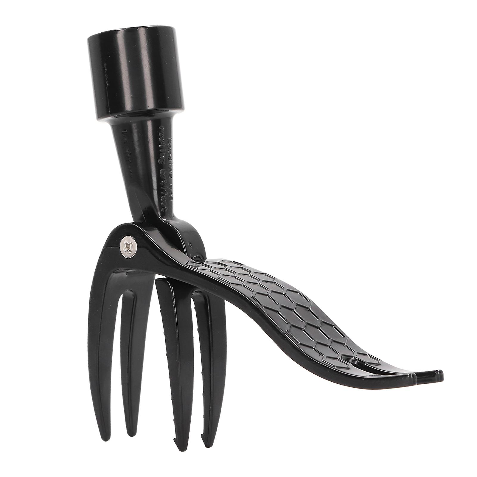 Stand Up Weed Puller Portable Aluminum Alloy Weed Picker 4 Claw Non Slip Weeding Head Tool