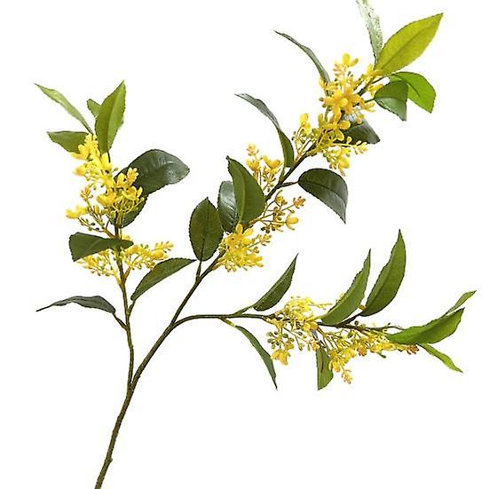 Artificial Tree Branch Osmanthus Fragrans Small Yellow Flower Green Leaf Realistic Non-withering No Watering Photo Props Home Decoration Faux Plant