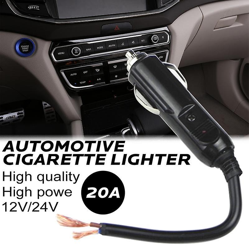 Automobile Cigarette Lighter Plug Male 20A Car Electronics Accessories Electric Appliances Plug With Indicator Light Inside
