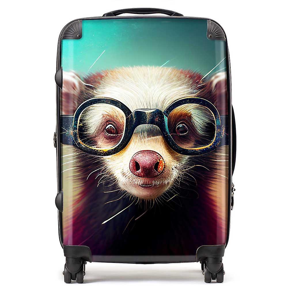Ferret With Glasses Splashart Suitcase