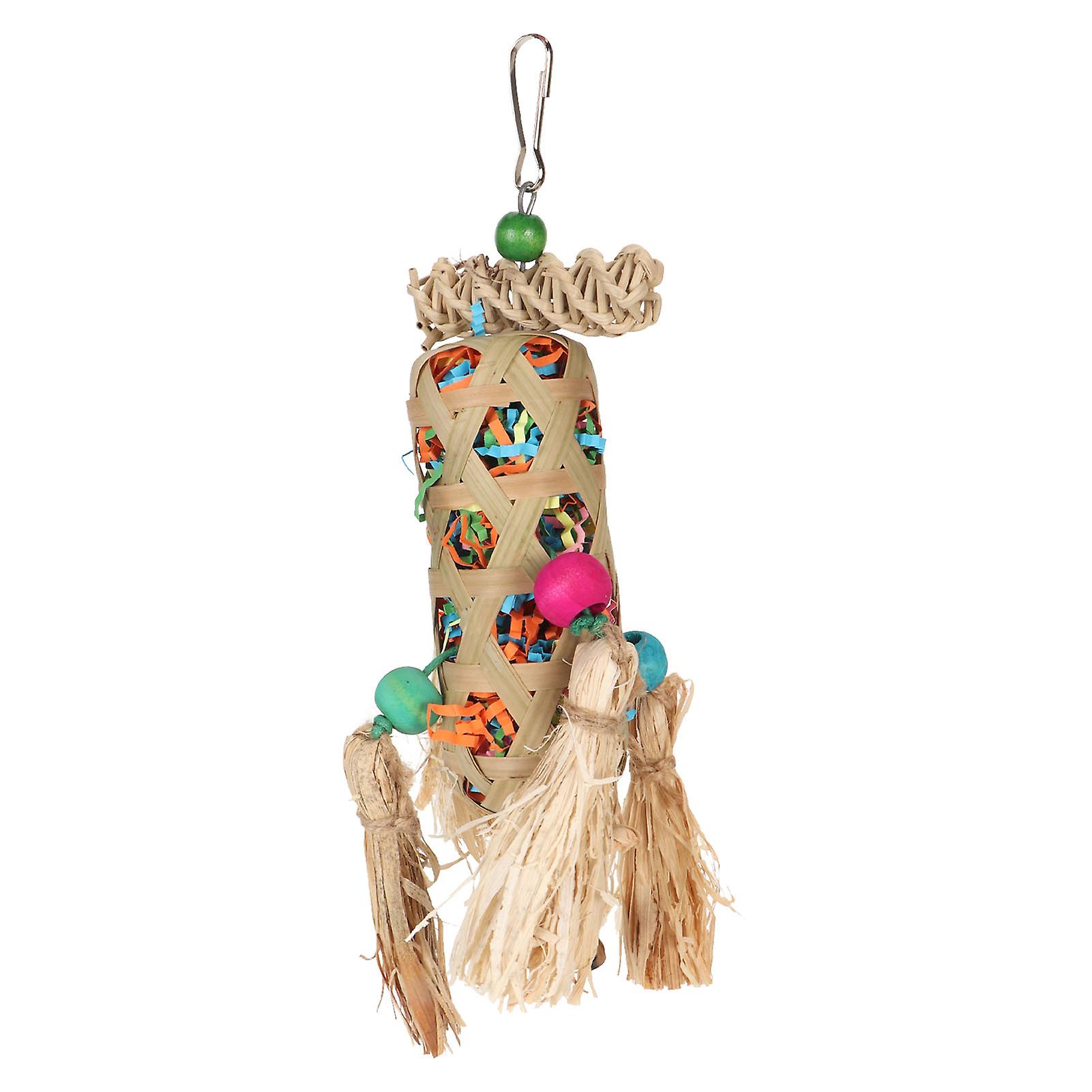 Foraging Shredding Bird Toy 30x14cm Bamboo Corn Silk Chew