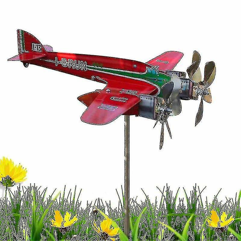 Piper Airplane Weathervane, Airplane Wind Spinner, Metal Weathervane Windmill, Airplane Weather Vane