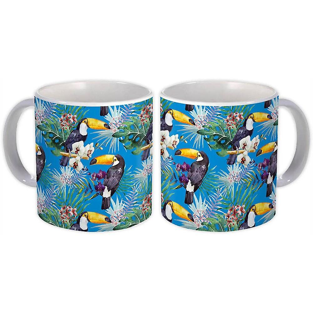 Gift Mug: Tropical Toucan Pattern