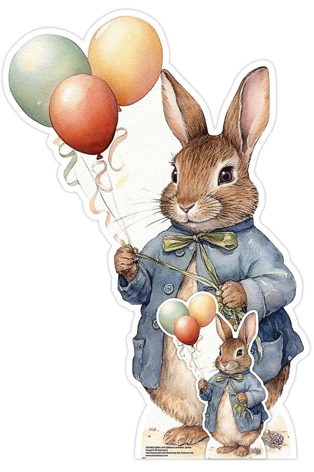 Easter Bunny Rabbit with Balloons Cardboard Cutout / Standee