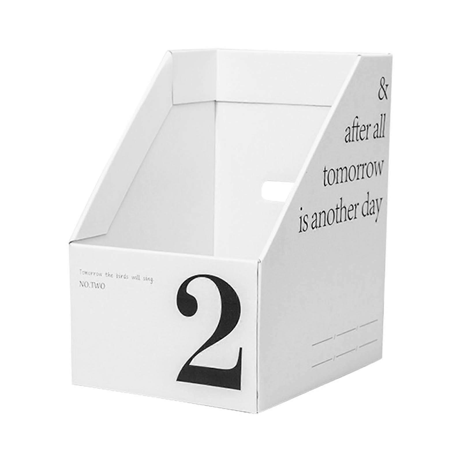 Vertical File Folder Bin Paper Number Marking Slim Desk Storage Organizer for Books Notebooks Magazines Envelopes