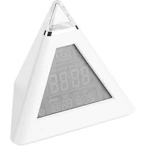 Alarm Clock, Abs White LED Color Changing LCD Digital Alarm Clock Rising Tool Night Light Desk Table Clocks