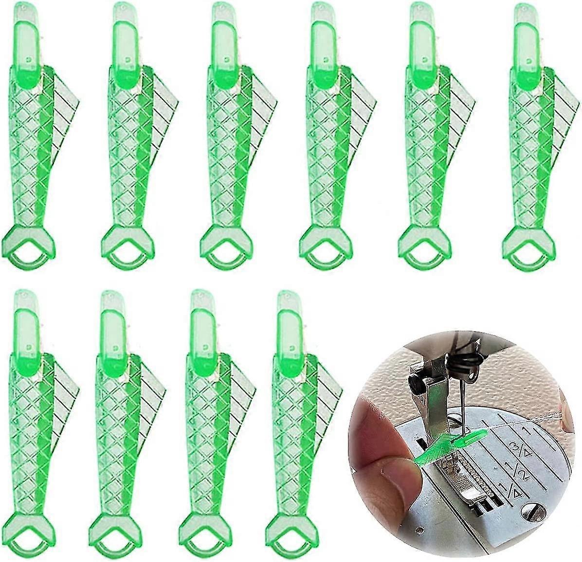 10 Pcs Sewing Machine Needle Threaders, Fish Type Needle Threader, Quick Sewing Machine Loop Needle Threaders Tool, Automatic Sewing Needle Threader