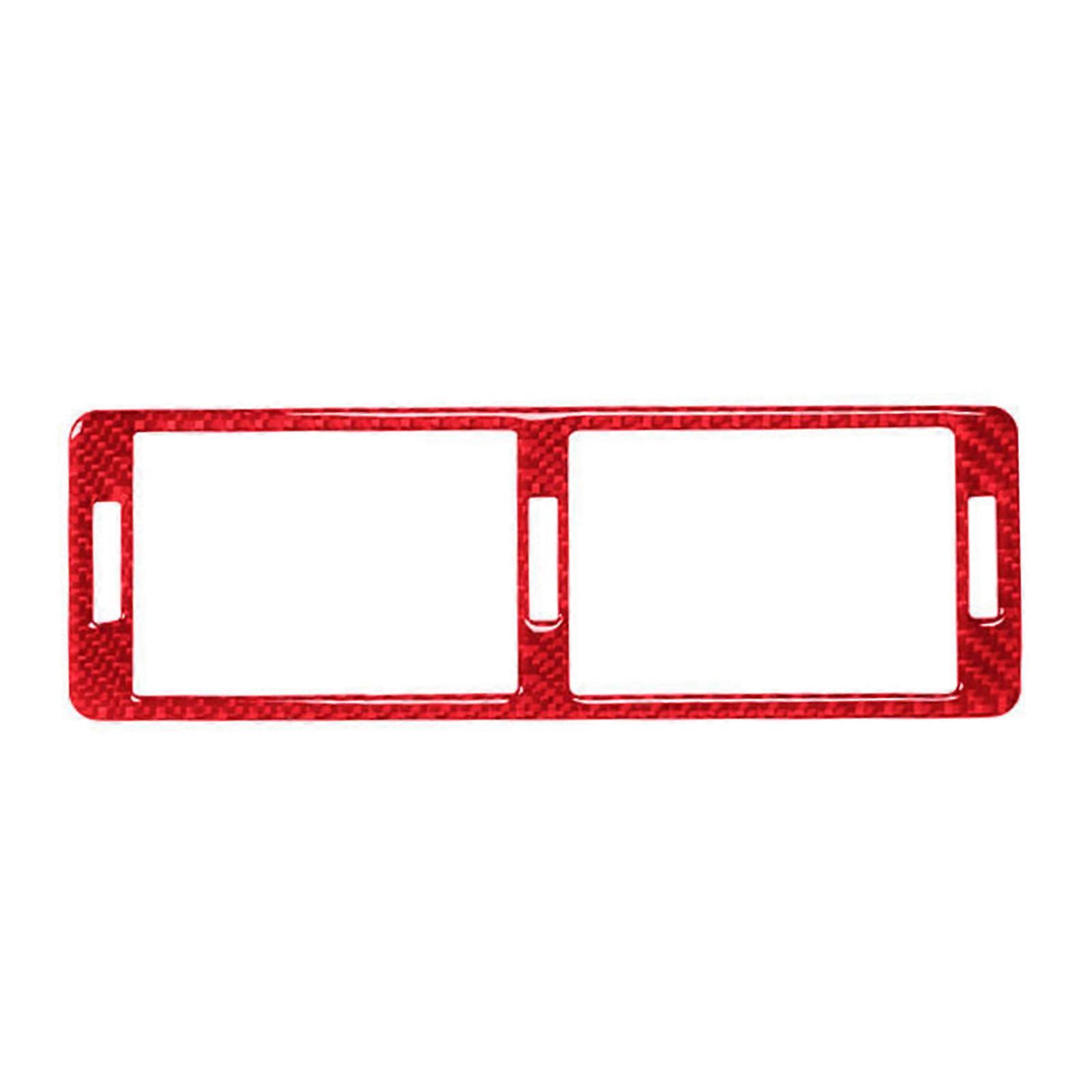 Center Console Air Outlet Cover Carbon Fiber AC Vent Outlet Frame Sticker Replacement for 5 Series 199803 E39 Red NO.1854