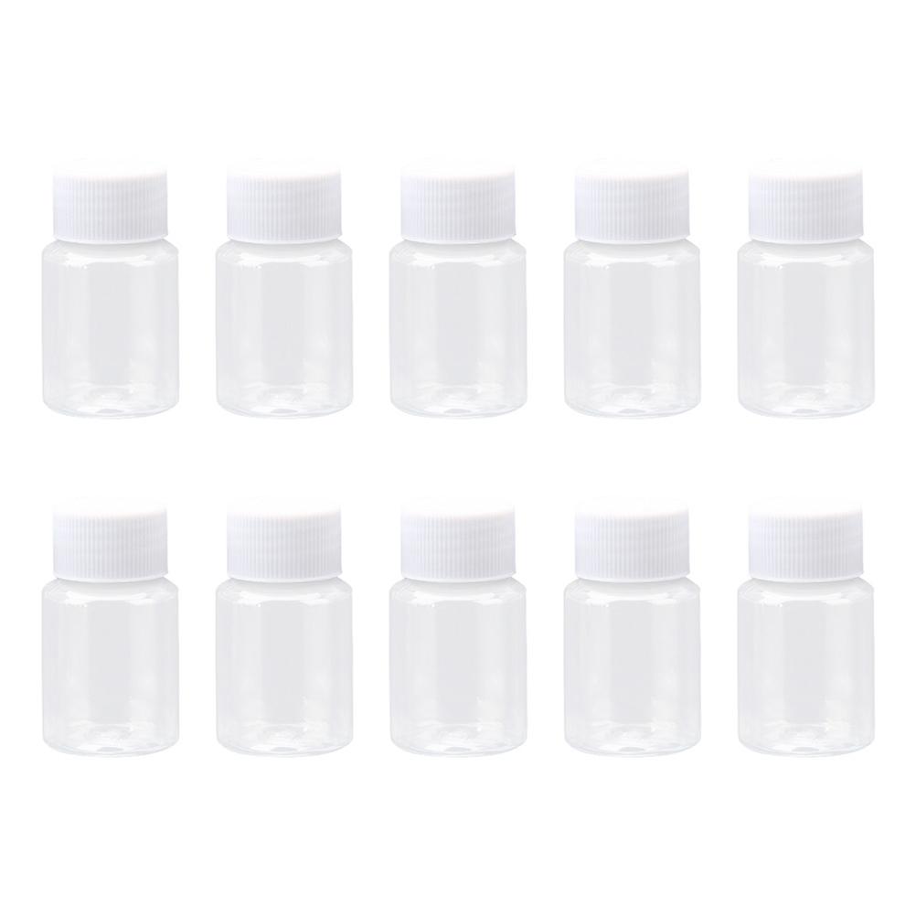 10pcs 50ml Transparent Plastic Bottles Refillable Empty Container with Lid Jars Boxes Tins