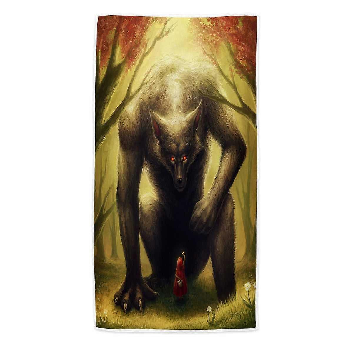 Scary Monster Little Red Riding Hood Microfiber Beach Towel