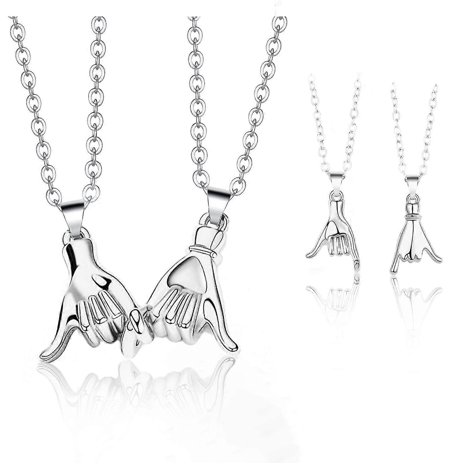 שרשראות תואמות לזוגות, 2 יחידות שרשראות יחסים לחבר הכי טוב חבר נפש מתנות תליון וו משיכה