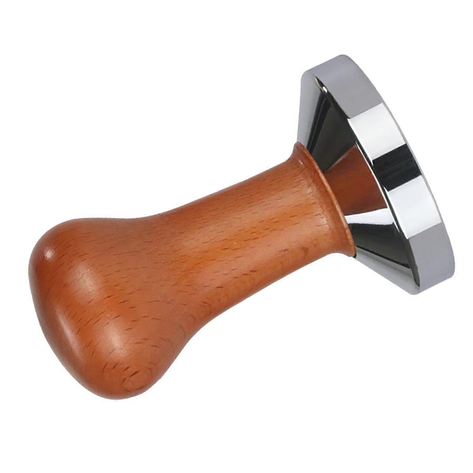 58mm Steel Coffee Tamper with Wooden Handle - Precision Coffee Powder Tamping Tool (Tamper)