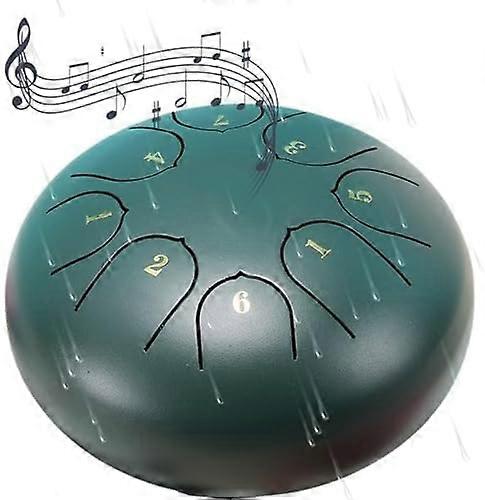 Rain Drum for Outside Garden,Nature's Hang Chakra Drum for Rain Outdoor, Drum Rain Chime Waterproof chakra Drum 6 Inches 8 Notes