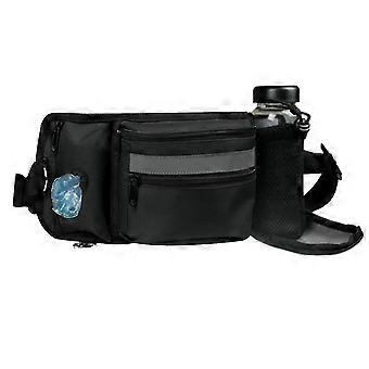 Dog Treat Pouch For Training Built In Poop Bag Dispenser With Hidden Water Bottle Holderblack