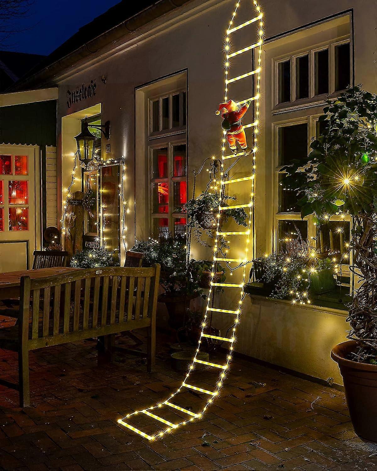 Guirlande lumineuse de Noël de 3 m avec Père Noël – 338 LED, 8 modes, minuterie et fonction mémoire, alimentation secteur, pour intérieur et extérieur, pour sapin de Noël