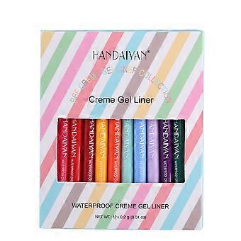 12 PCS Colored Eyeliners Pencil Set Quick-drying And Difficult To Smu-dge Gel Eyeliner
