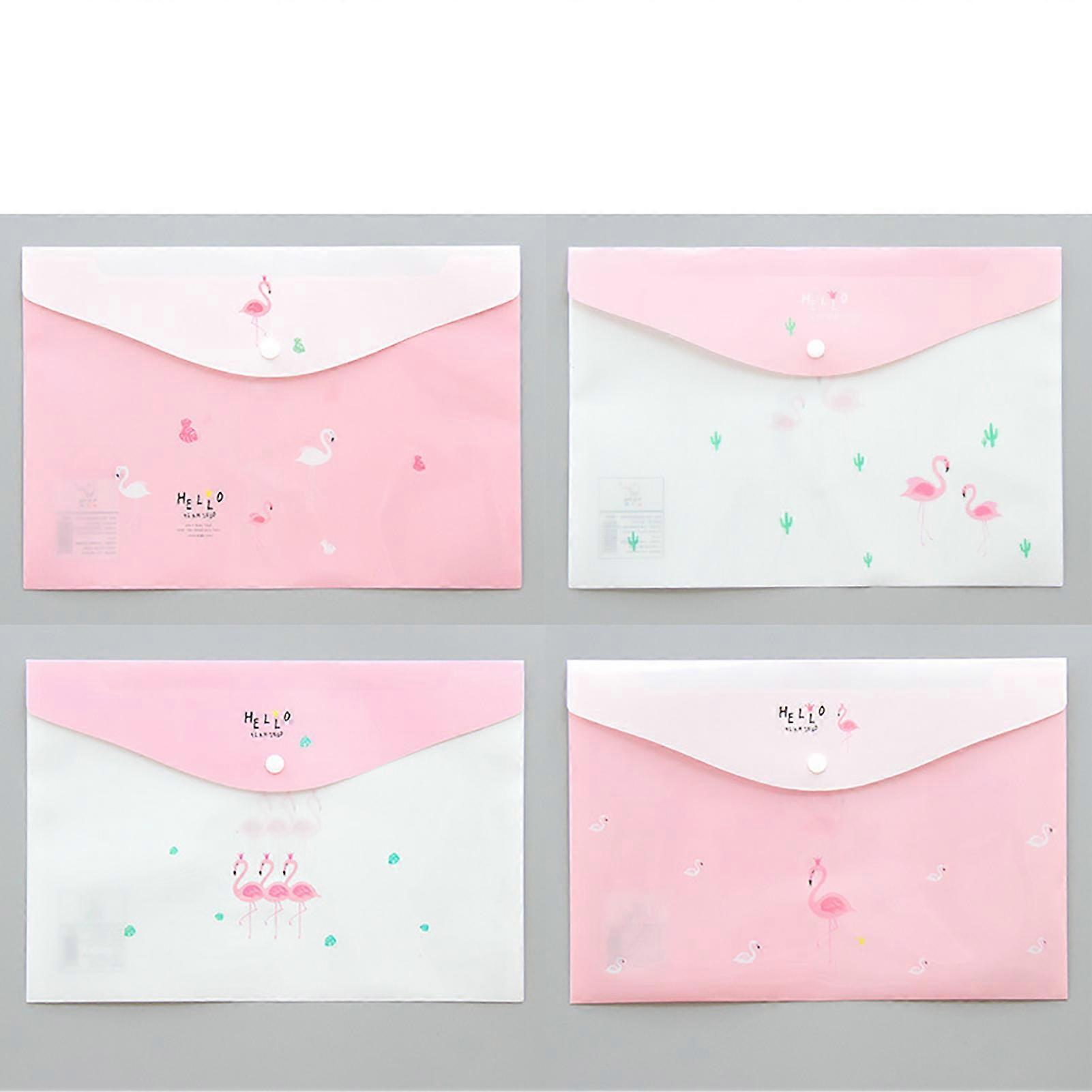 A4 Document Bag Transparent Fichier Test Paper Sac De Rangement Imperméable Snap Papeterie FolderBird Pattern