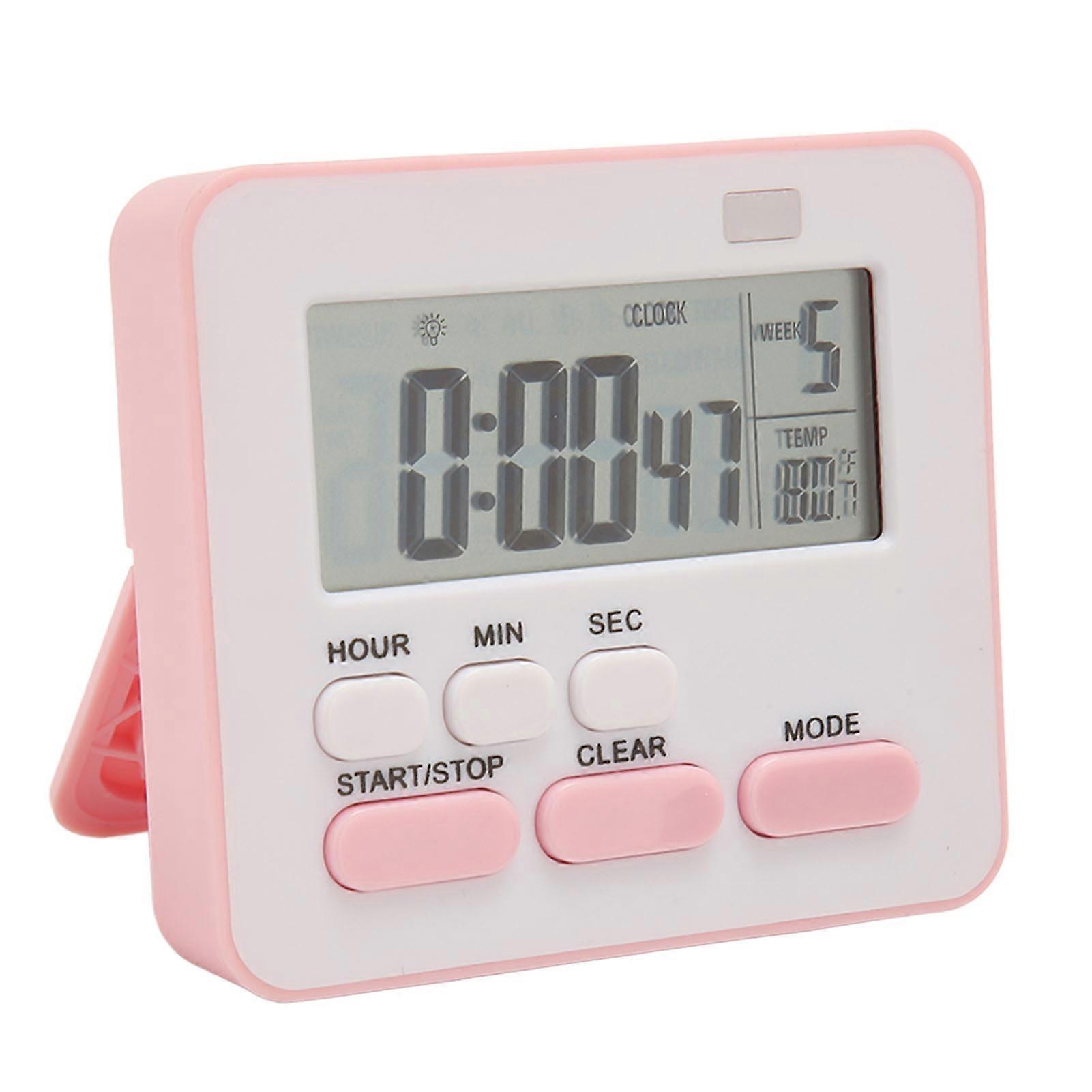 Digital Kitchen Timer Temperature Display Easy Operation Kickstand Magnetic Back Small Digital Clock