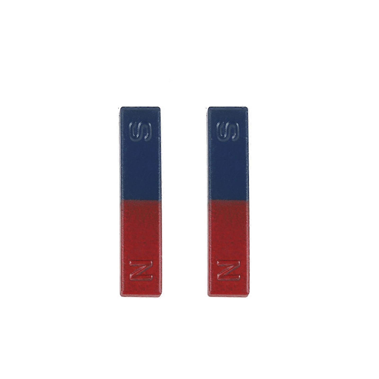 2pcs 36/70/110/180mm Bar Magnet Ns Red Blue Magnetic Field Physical Experiment