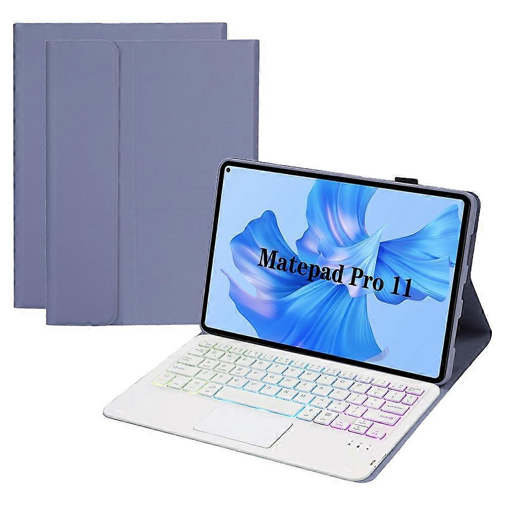 AHW12-AS For Huawei MatePad Pro 11 (2022) 3-Color Backlit Bluetooth Keyboard with TouchPad PU Leathe