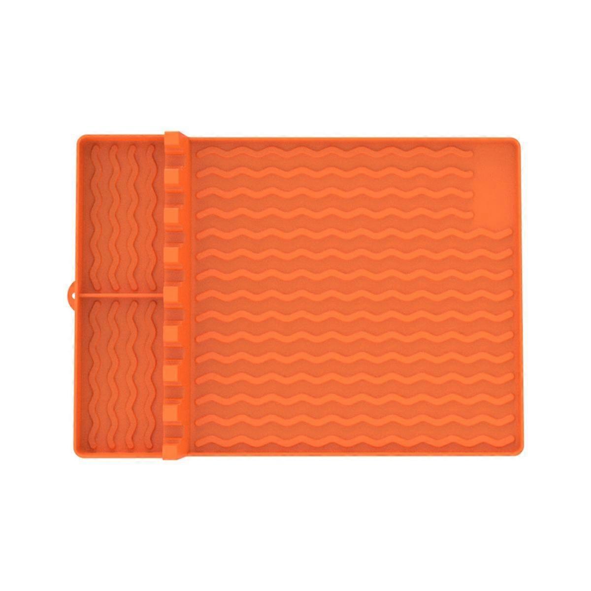 3 in 1 Grill Side Shelf Mat, Heat Resistant Spatula Mat, BBQ Grill Tool Rest, Silicone Utensil Rest with Drip Pad