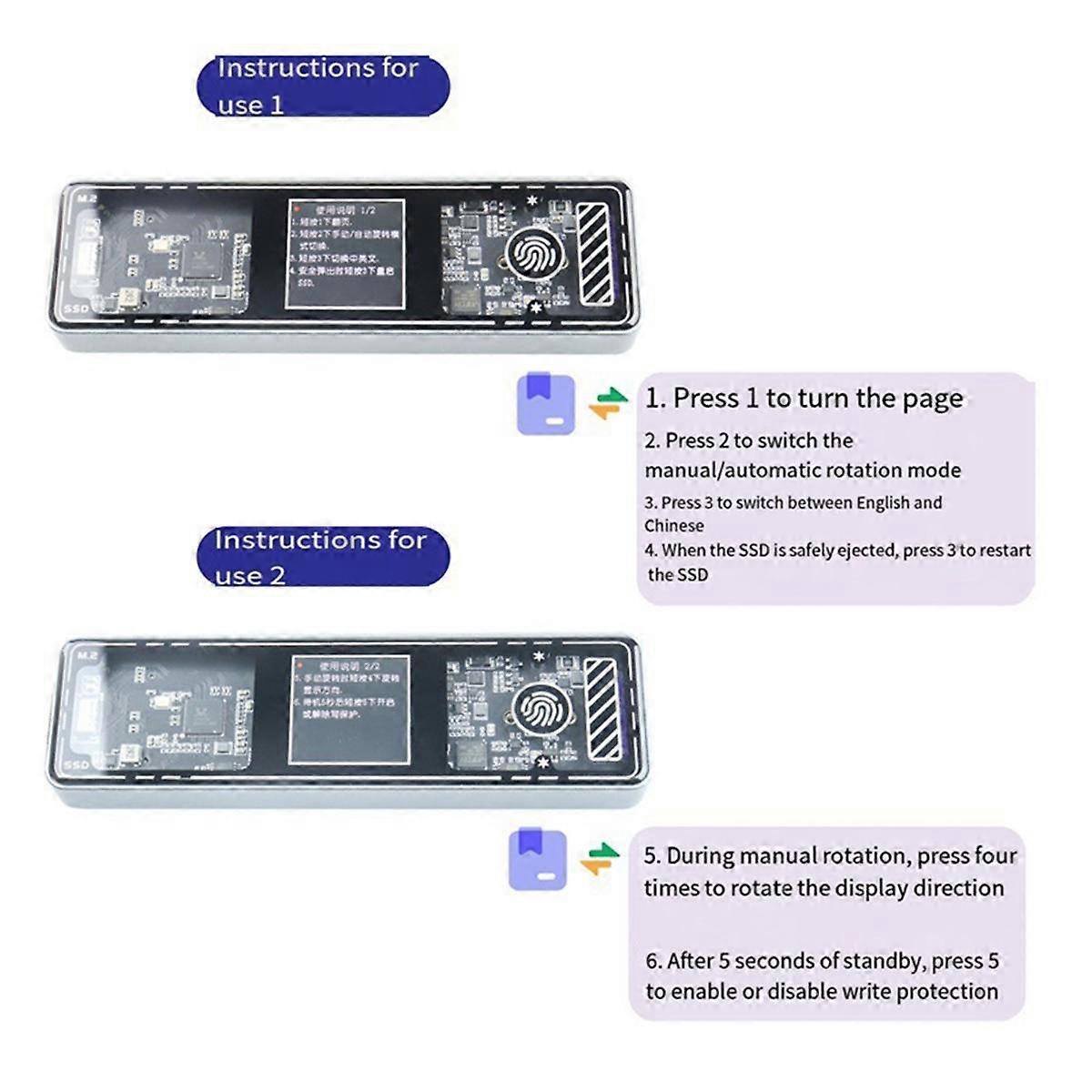 RTL9210B M.2 SSD Enclosure 10Gbps 2230 NGFF/NVME Dual Protocol Solid State Drive Enclosure