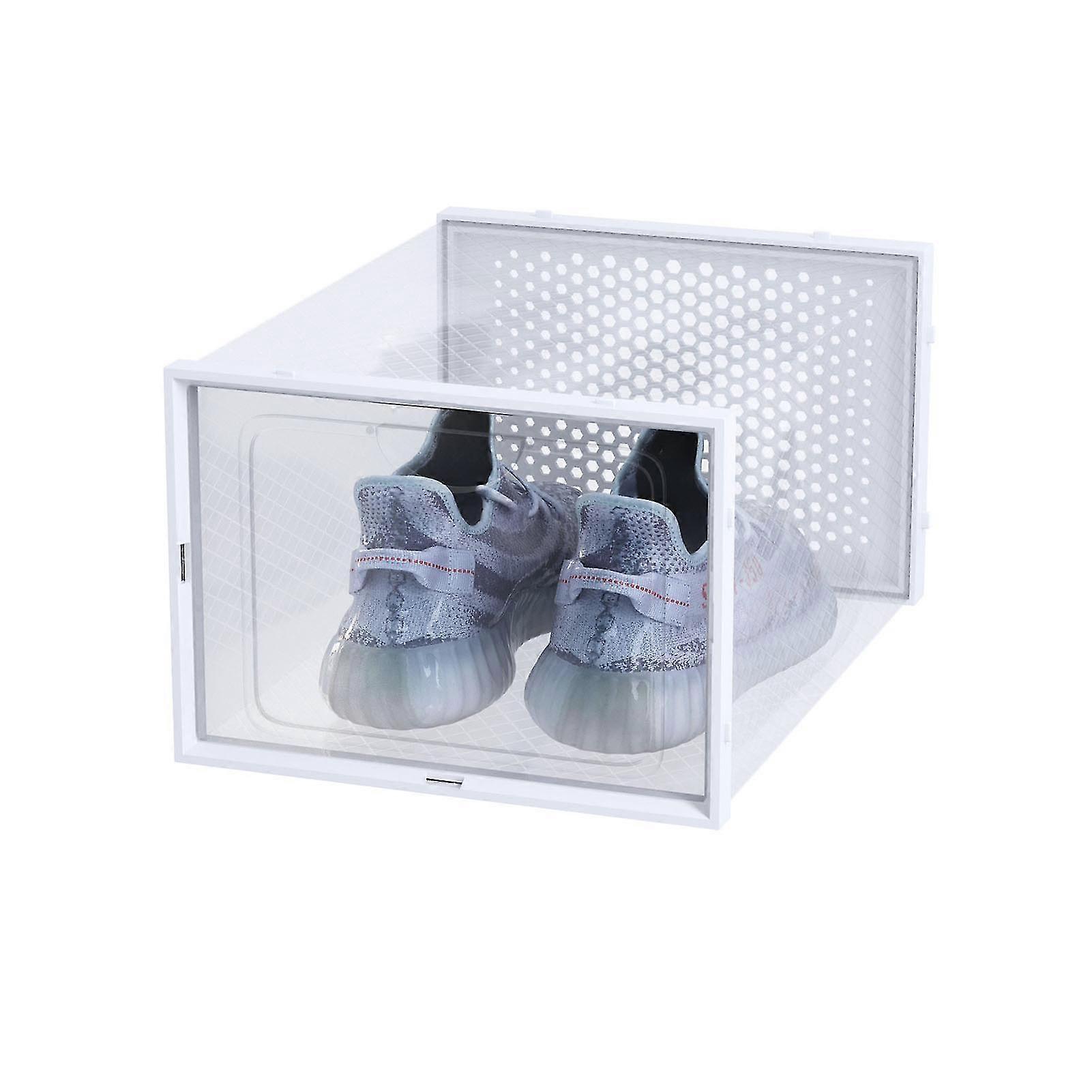 6pcs large plastic shoe organizer stackable shoe organizer box for shoe storage management
