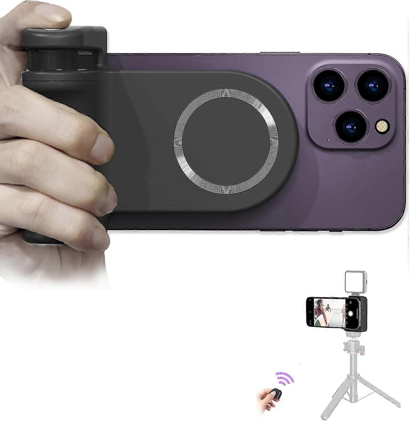 Magnetic Camera Handle Bluetooth Bracket, With Detachable Bluetooth Shutter Remote Control And Cold Boots, For Iphone, Samsung, Android