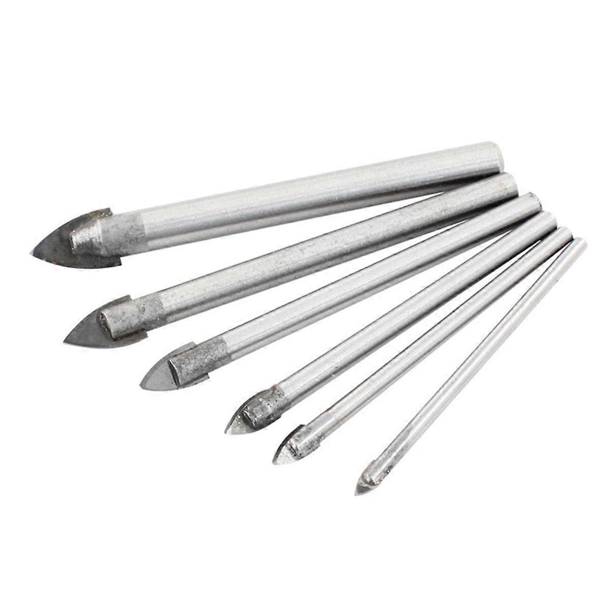 6-Piece Woodworking Bit Set is Suitable for Drilling Expander of Glass-Ceramic Marble Tiles Concret