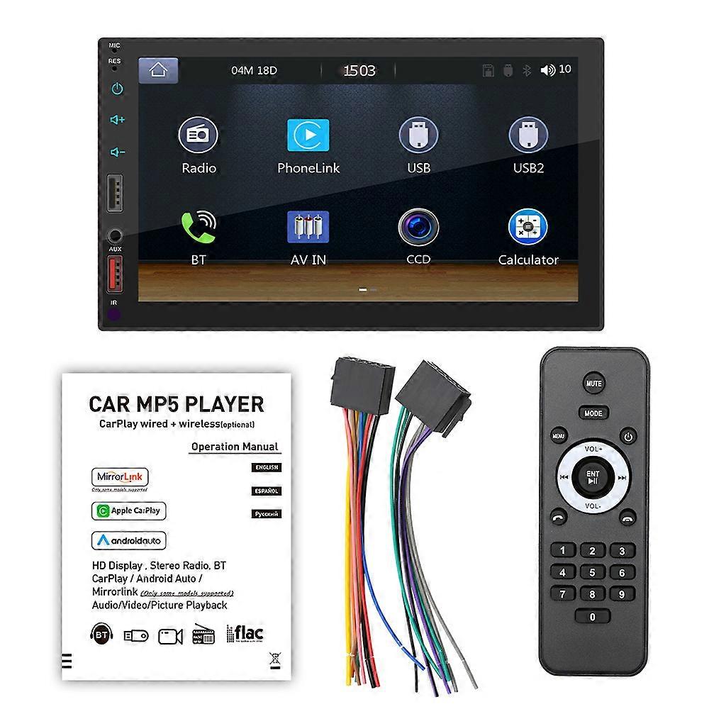 carplay ANDROID AUTO Car Stereo Audio 7" Multimedia Player Mirrorlink TF/USB/AUX/BT/FM
