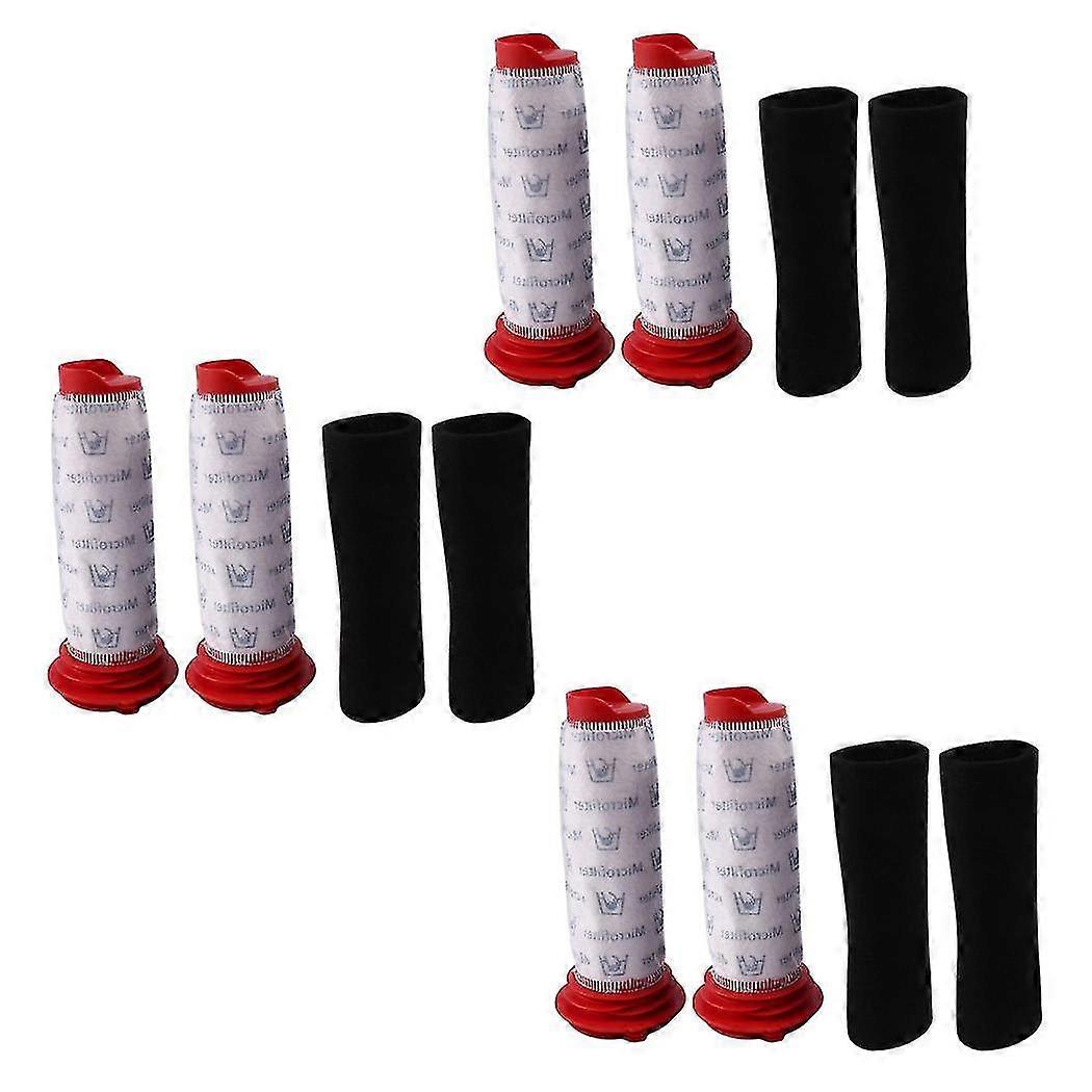 Washable Main Stick Filter + Foam Insert For Athlet Cordless Vacuum Cleaner (6 Of Each)