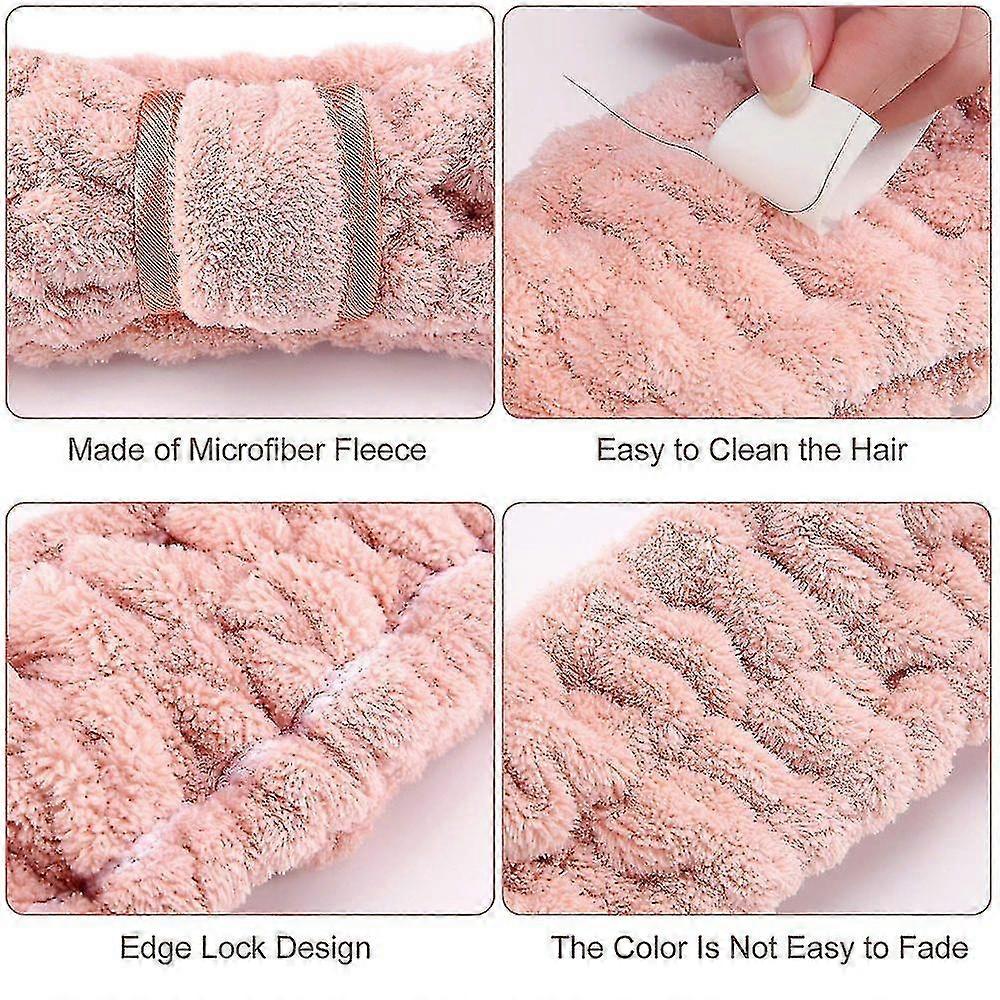 4 Pack Microfiber Headbands Spa Facial Headbands Makeup Headbands--