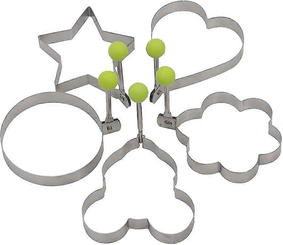 Fried Egg Mold, Set Of 5 Non-stick For Frying Pan, Egg Shaper Pancake Maker With Handle Cooking Egg Mold For Frying