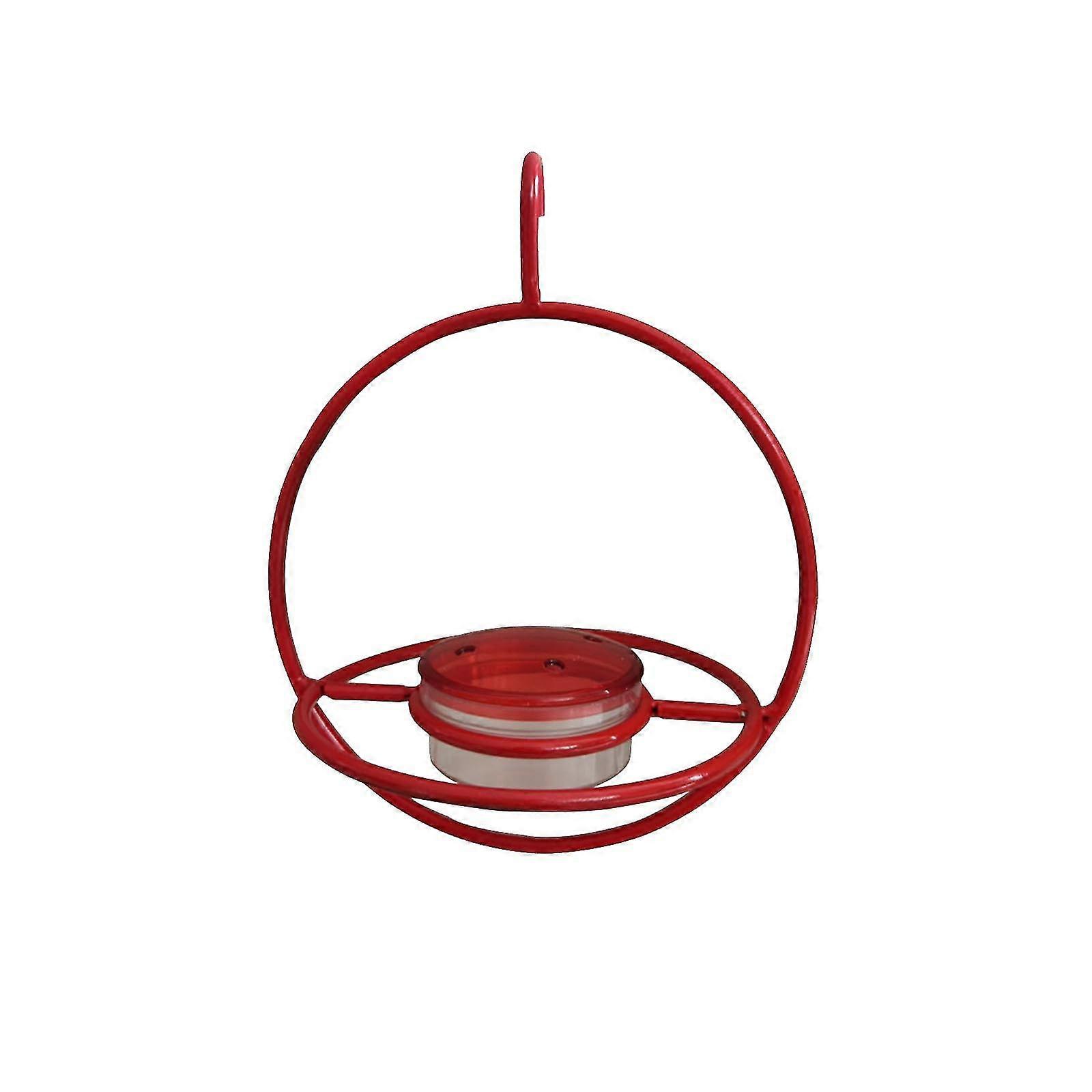 Beautiful Round Hanging Hummingbird Feeder Red Metal Simple Hummingbird Feeder (3Pcs)