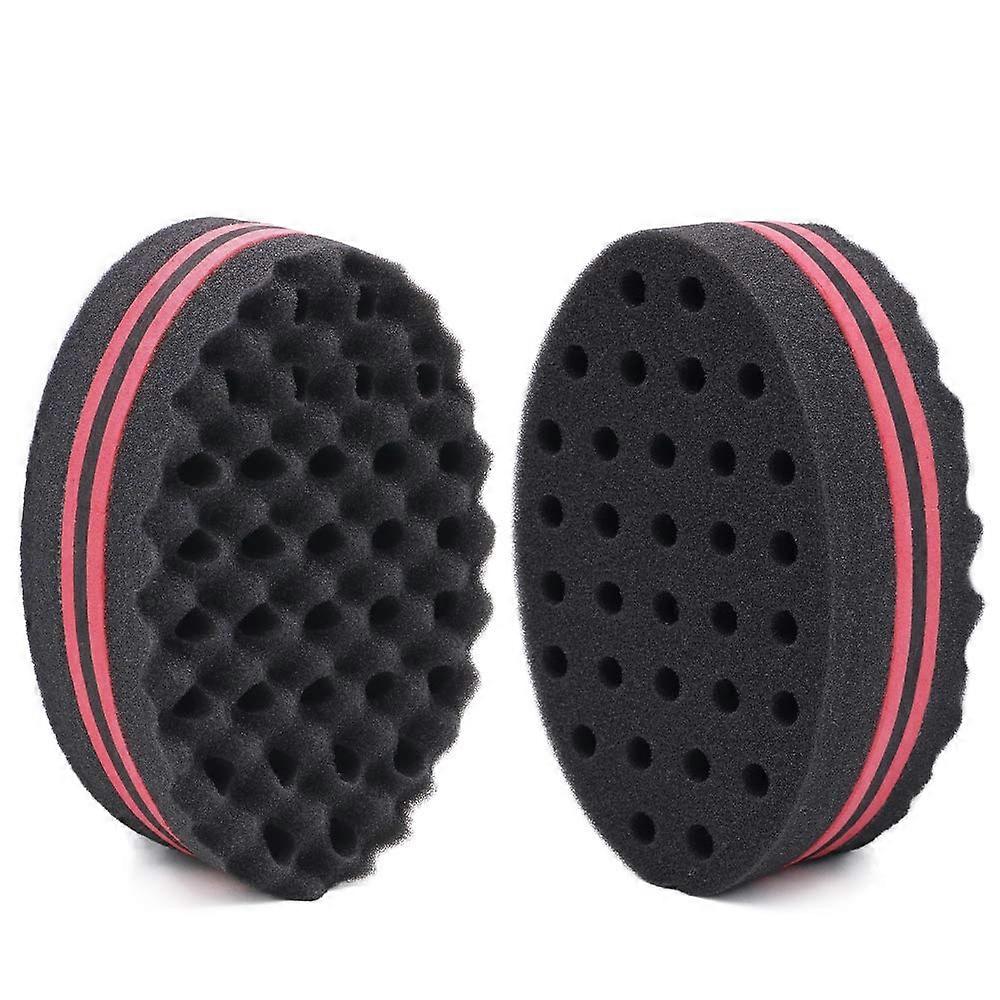 Hair Twist Black Ice Sponge For Afro Braid, Dreadlock Coils Curl Brushes(2 Pcs)