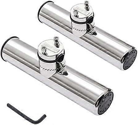 Set of 2 360 Degree Stainless Steel Fishing Rod Holders for Mounting on 18mm-26mm Rails